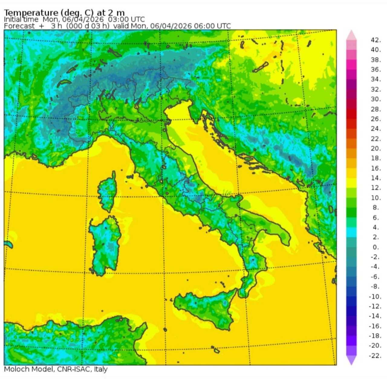Temperature minime 6 aprile