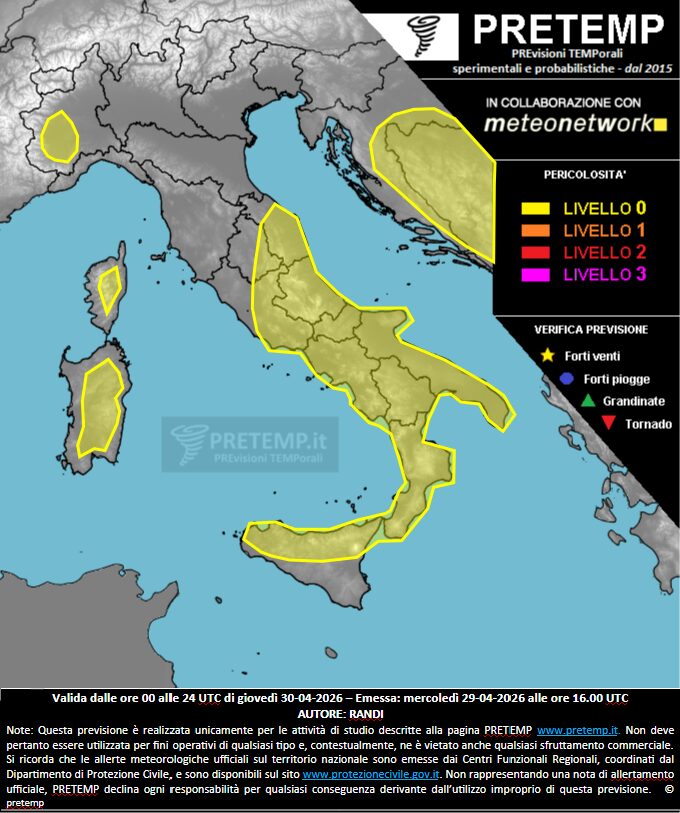 allerta meteo 30 aprile