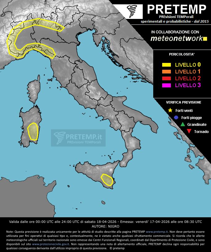 allerta meteo oggi temporali pomeridiani attenzione 18 aprile 2026 maltempo