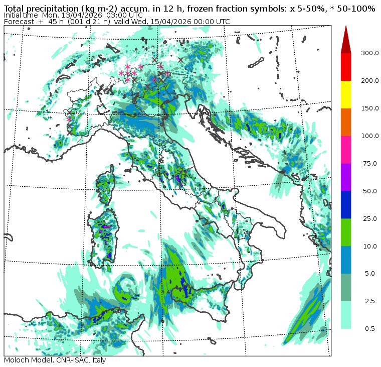 allerta meteo piogge martedì 14 sera