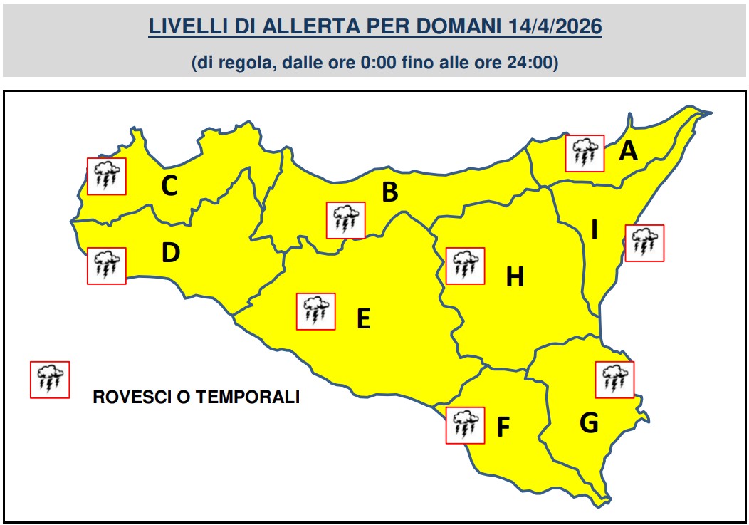 allerta meteo sicilia 14 aprile
