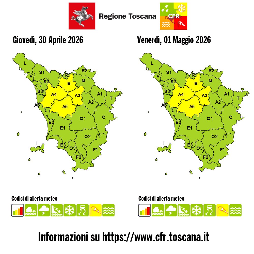 allerta meteo toscana 1 aprile