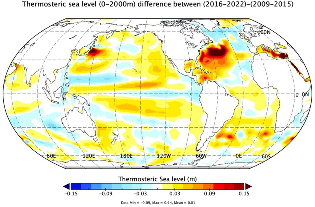 livello del mare 2016-2022 2009-2015