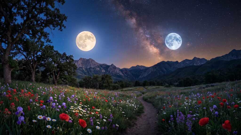 maggio luna fiori blu