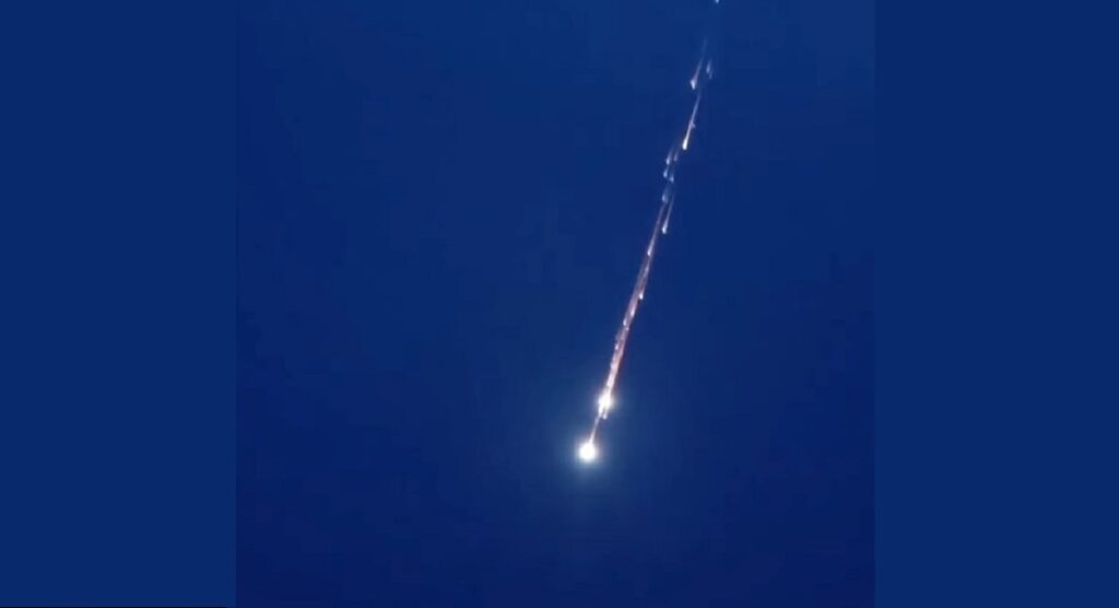 rientro detrito spaziale sica luminosa campania puglia