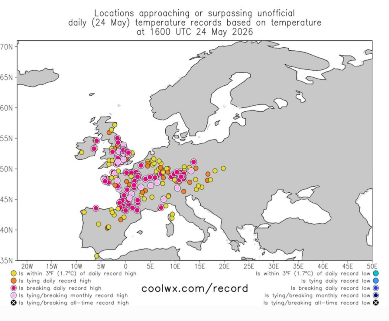 Record di caldo Europa