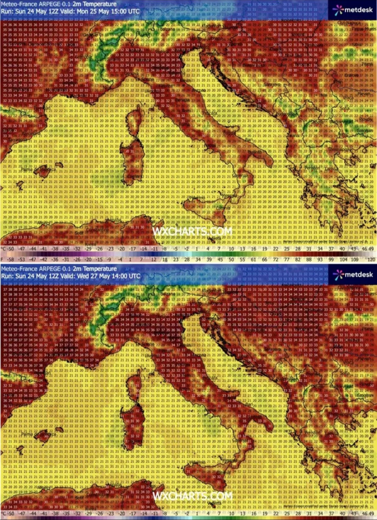 Temperature massime Italia prossimi giorni