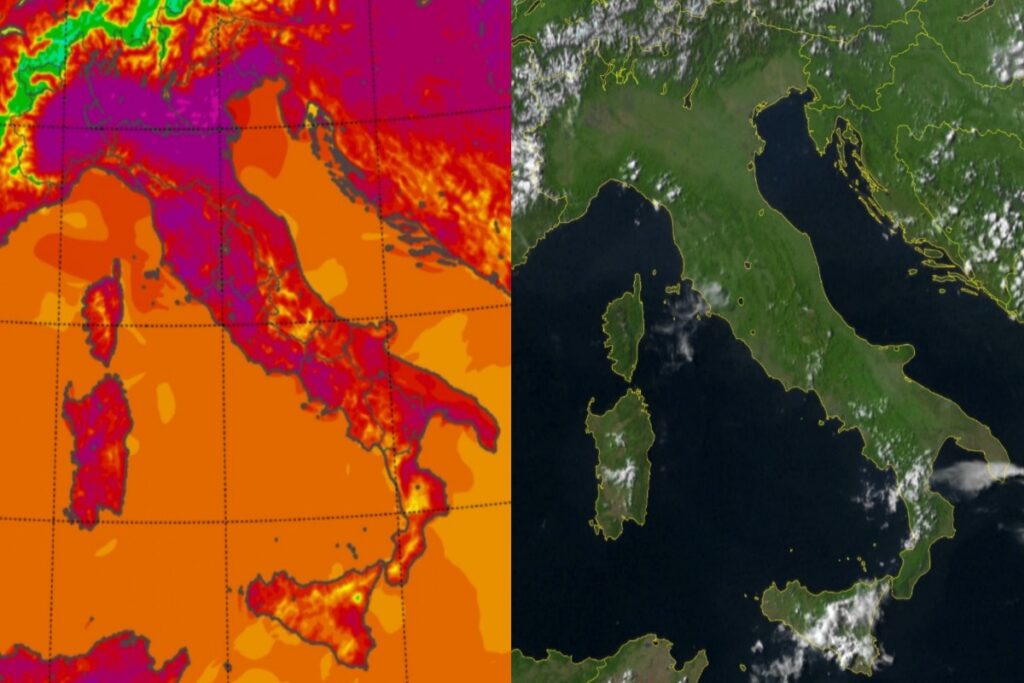 Temperature massime e satellite 26 maggio