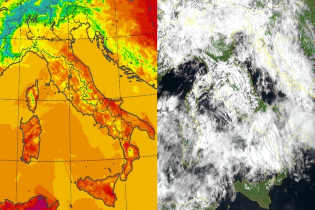 Temperature massime e satellite 5 maggio
