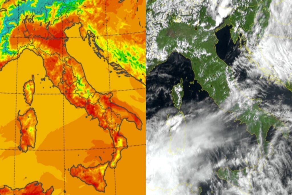 Temperature massime e satellite 7 maggio