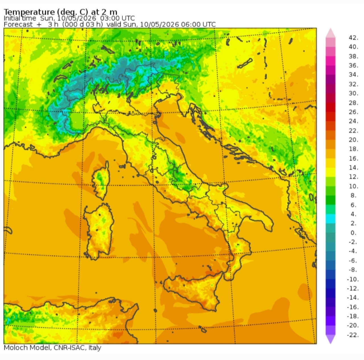 Temperature minime 10 maggio