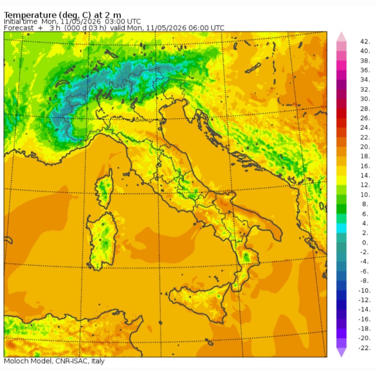 Temperature minime 11 maggio