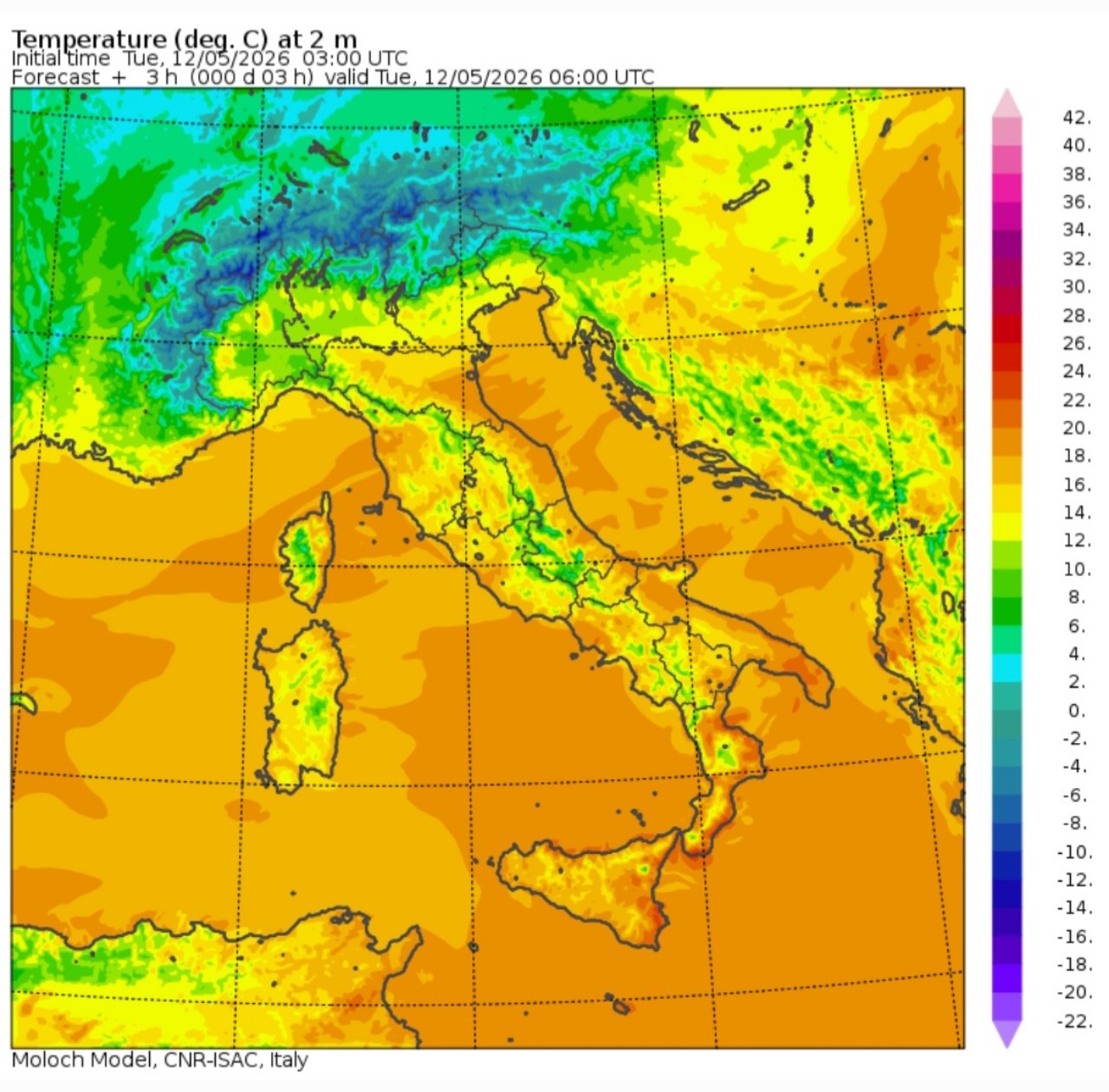 Temperature minime 12 maggio