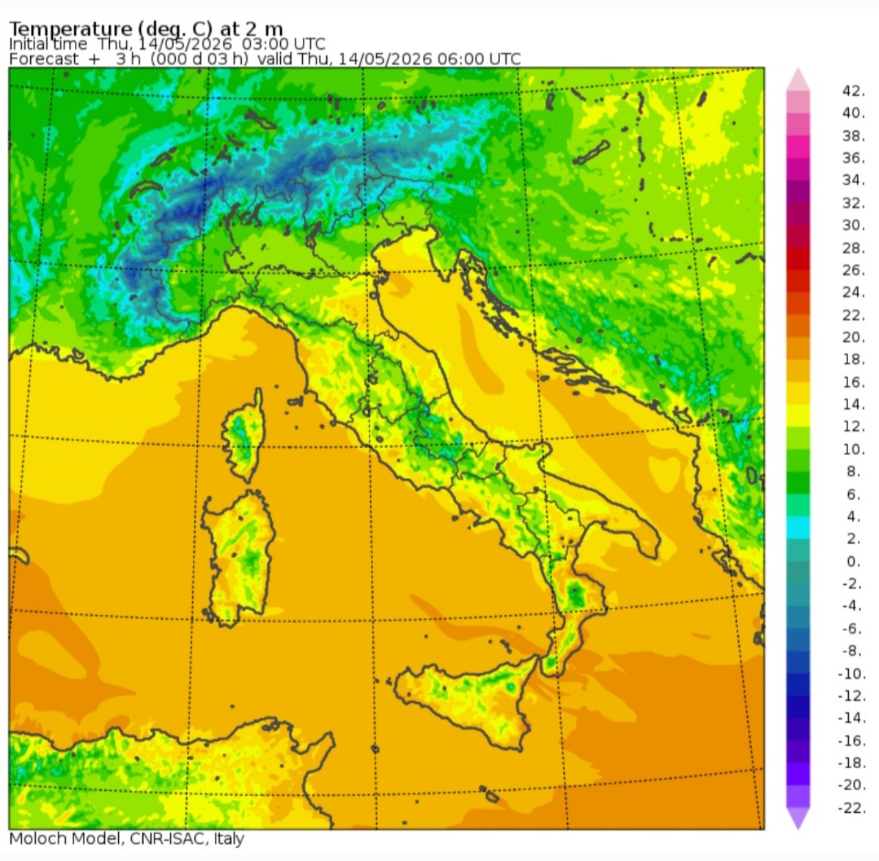 Temperature minime 14 maggio