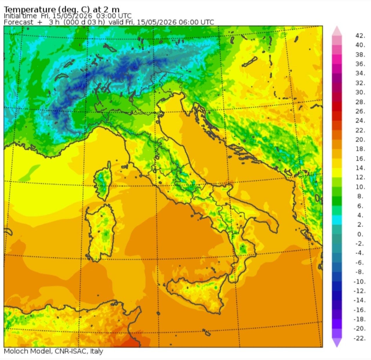 Temperature minime 15 maggio
