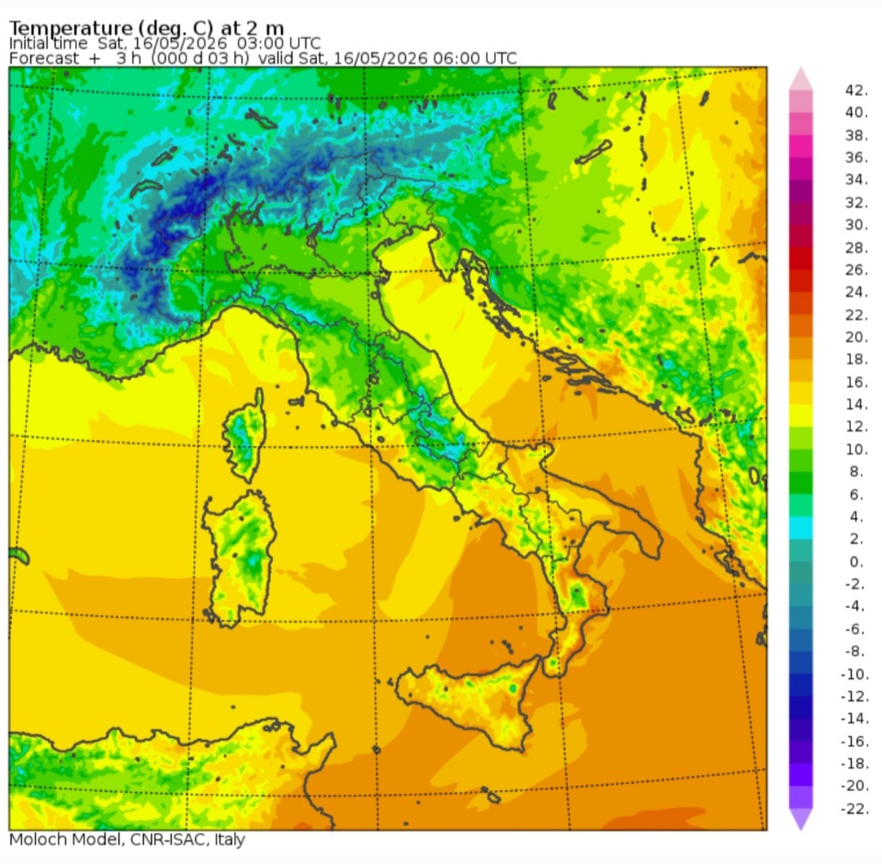 Temperature minime 16 maggio