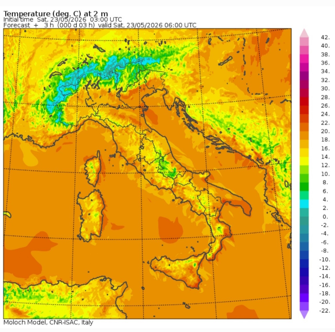 Temperature minime 23 maggio