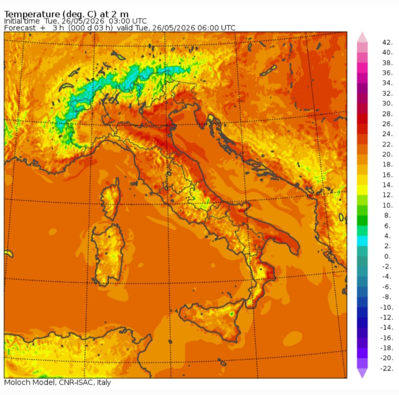 Temperature minime 26 maggio