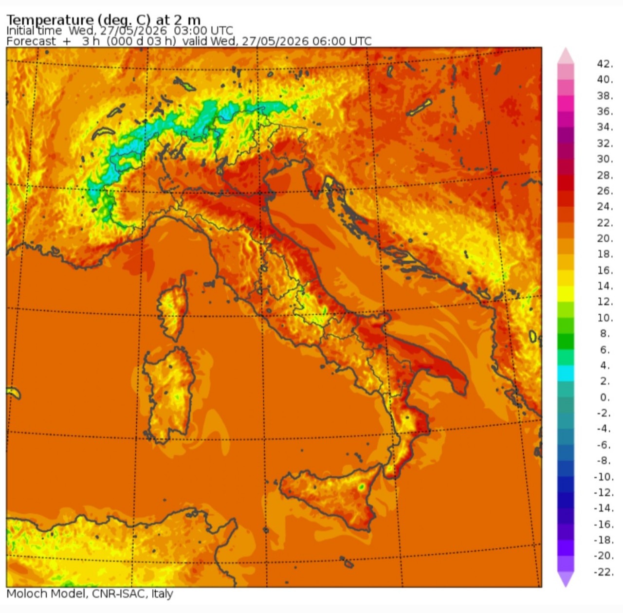 Temperature minime 27 maggio