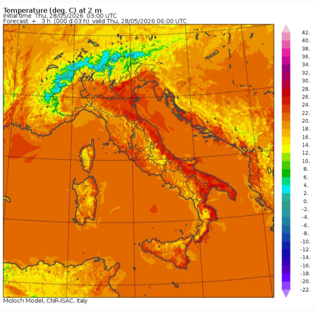 Temperature minime 28 maggio