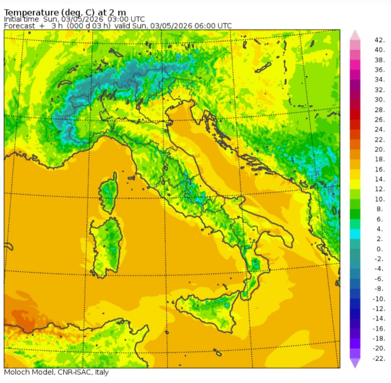 Temperature minime 3 maggio 