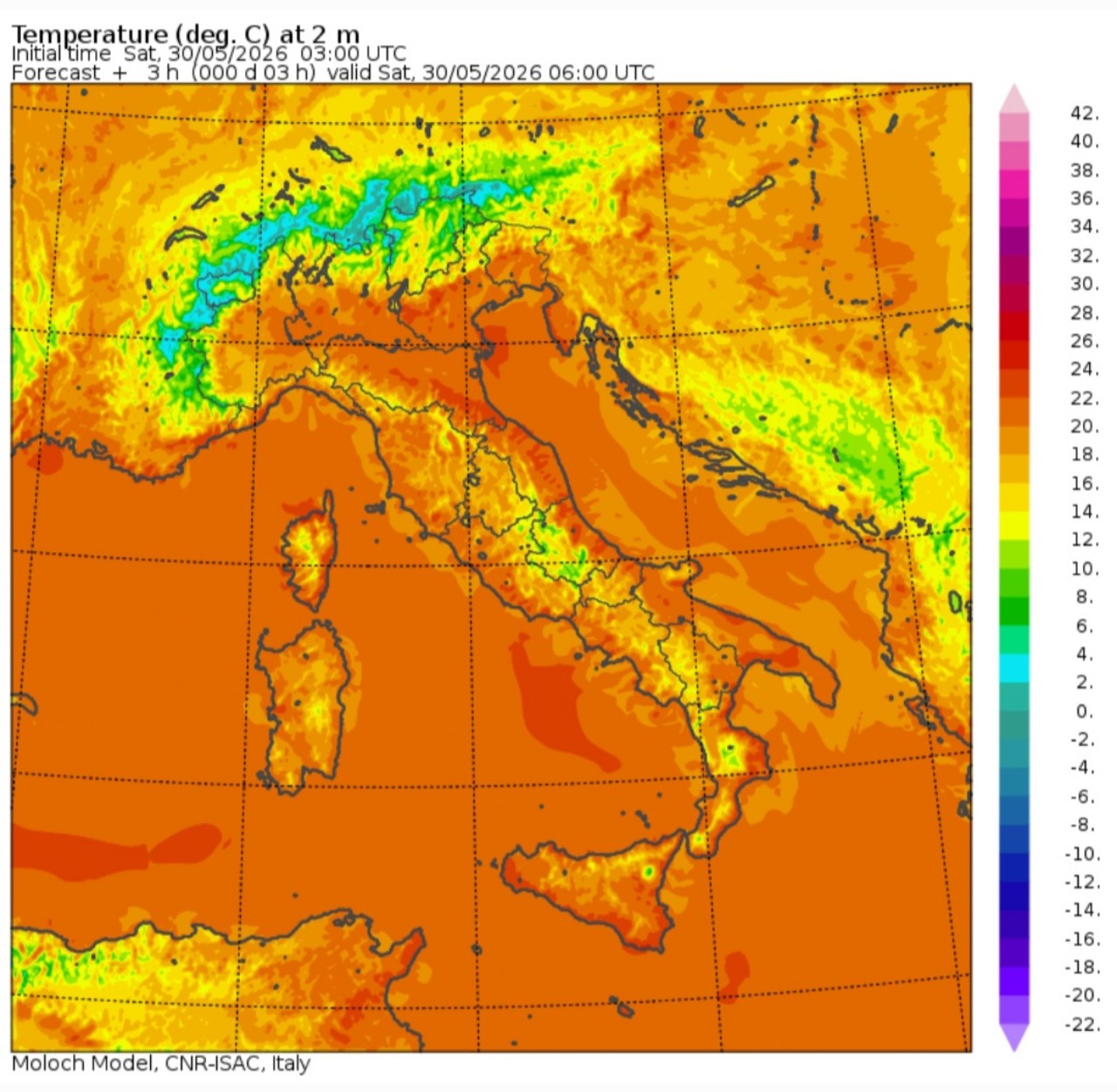 Temperature minime 30 maggio
