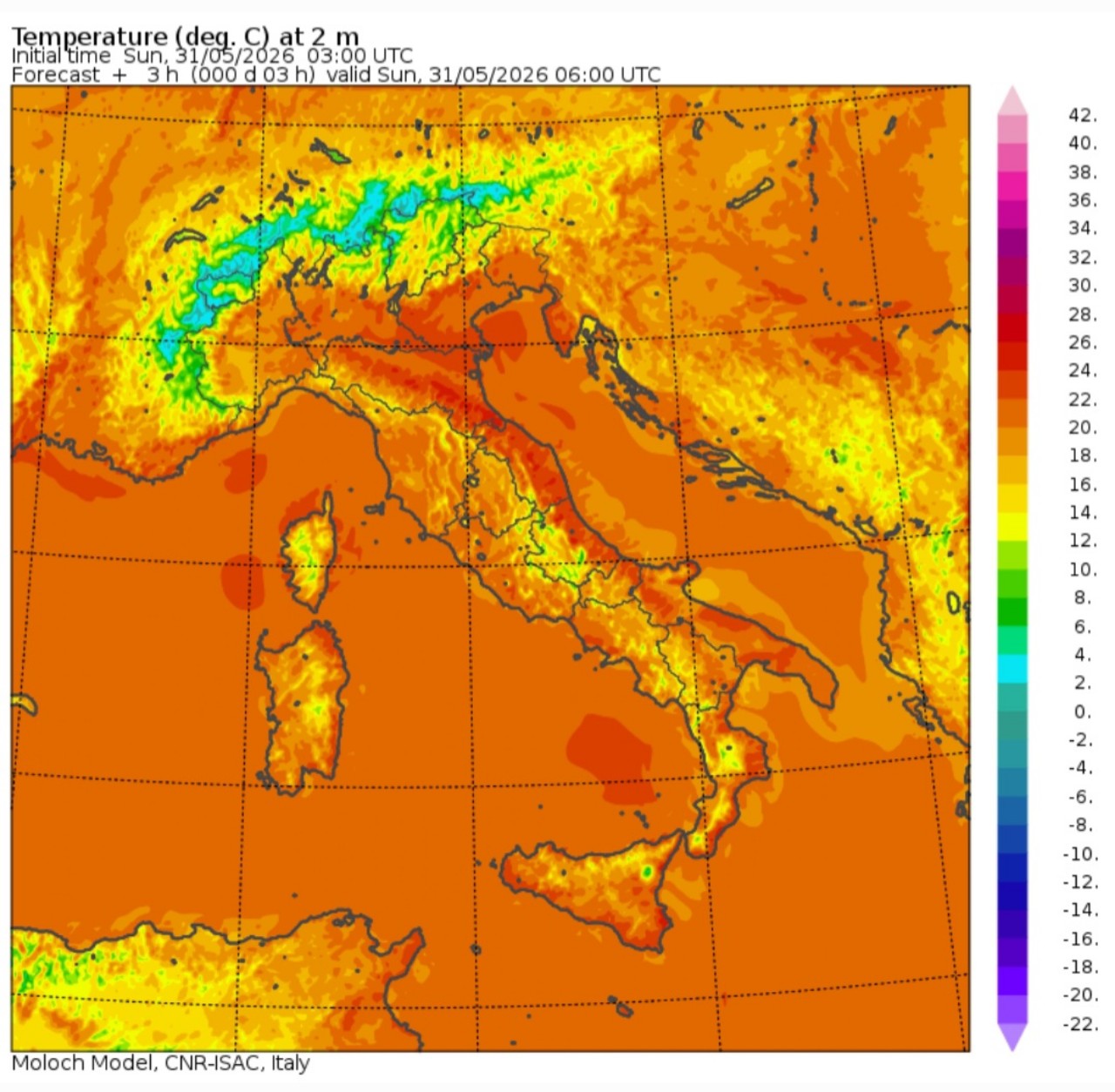 Temperature minime 31 maggio