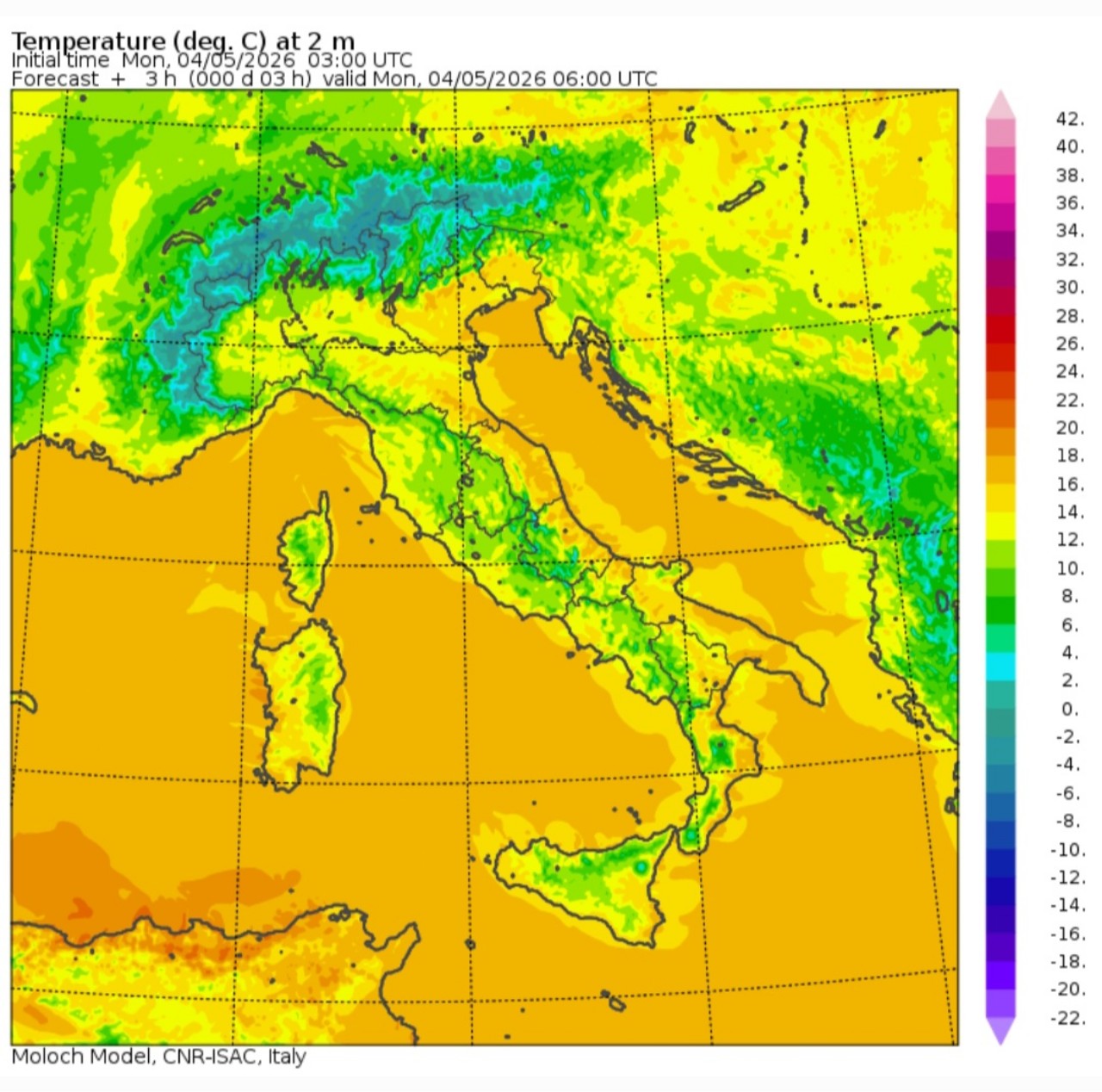 Temperature minime 4 maggio 