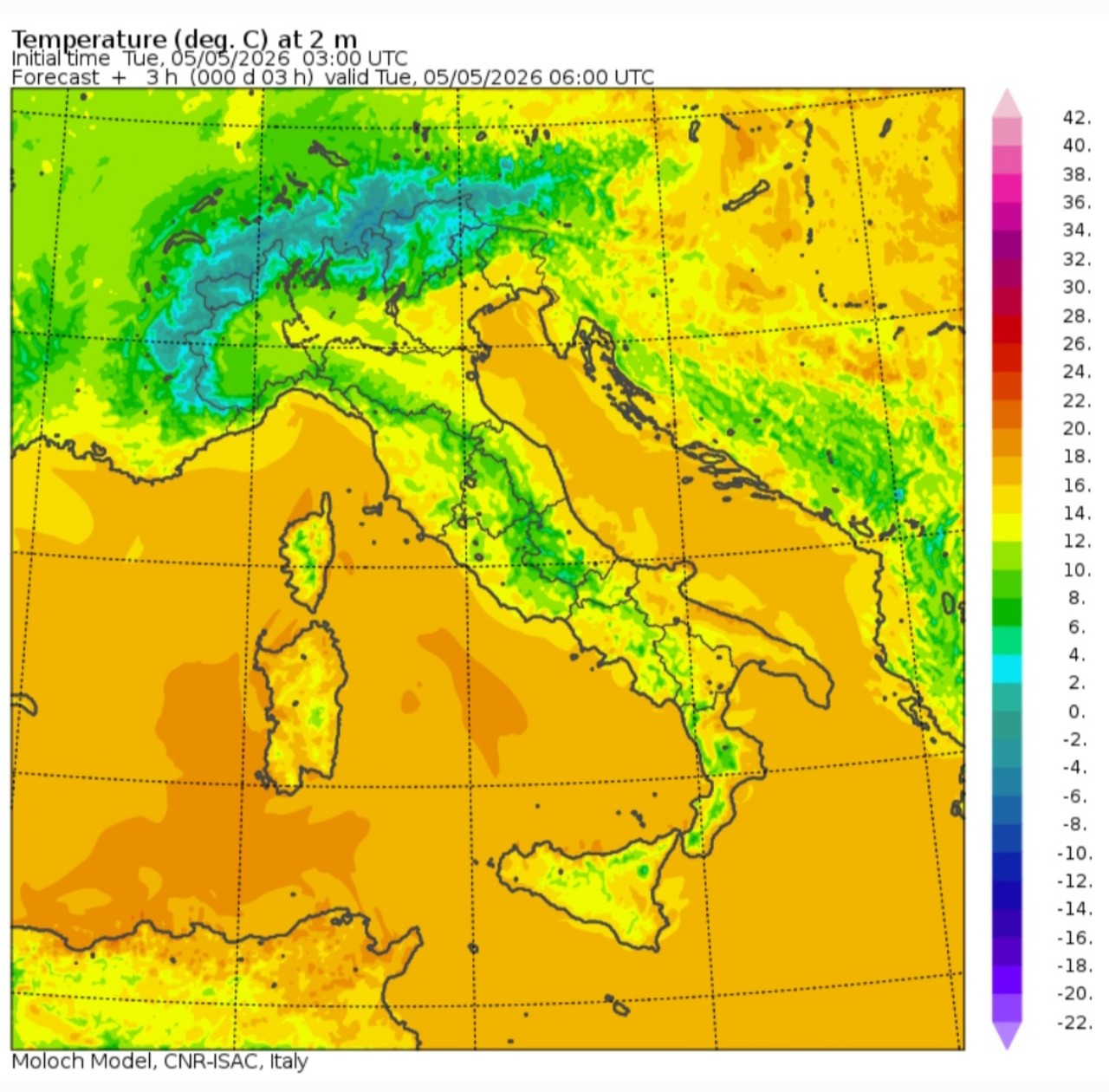 Temperature minime 5 maggio 