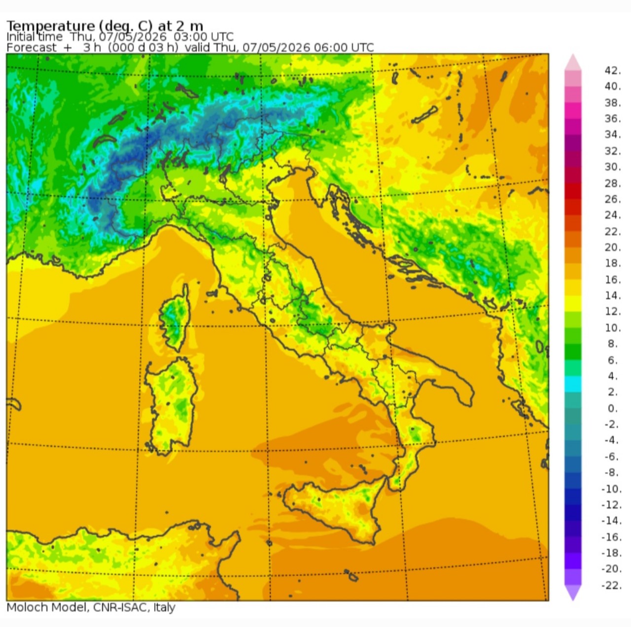 Temperature minime 7 maggio 
