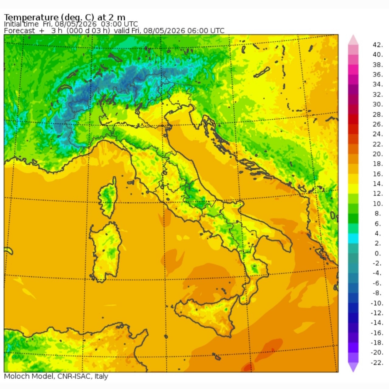 Temperature minime 8 maggio