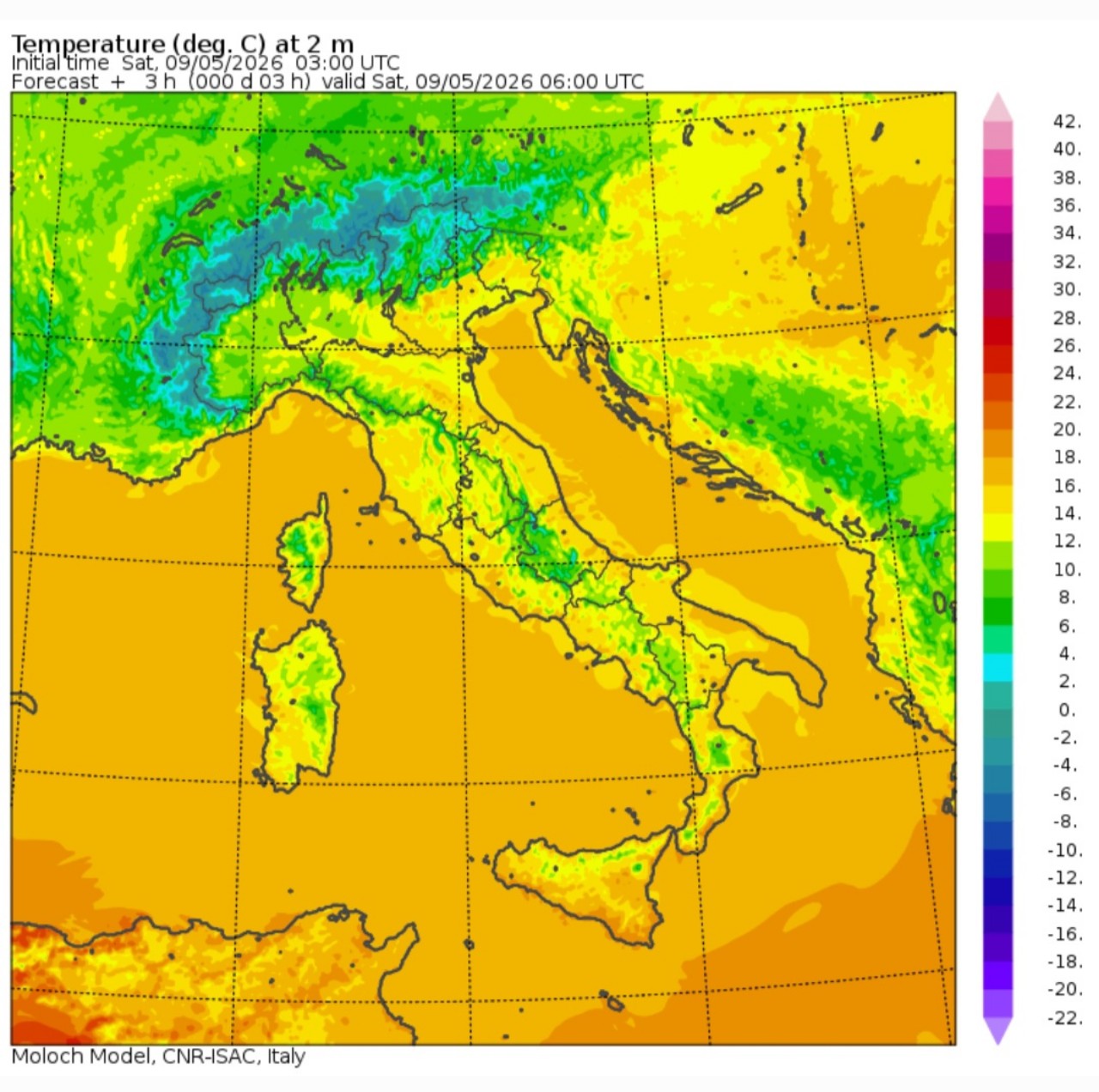 Temperature minime 9 maggio