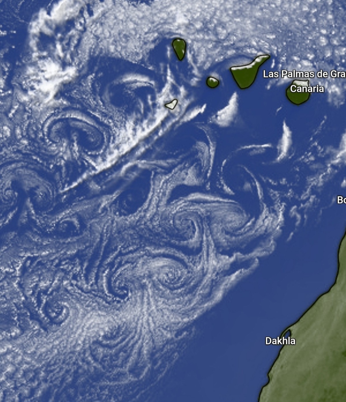 Vortici di von Kármán satellite 31 maggio