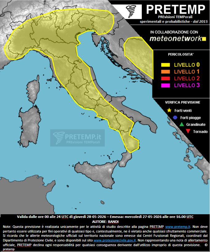 allerta meteo 28 maggio