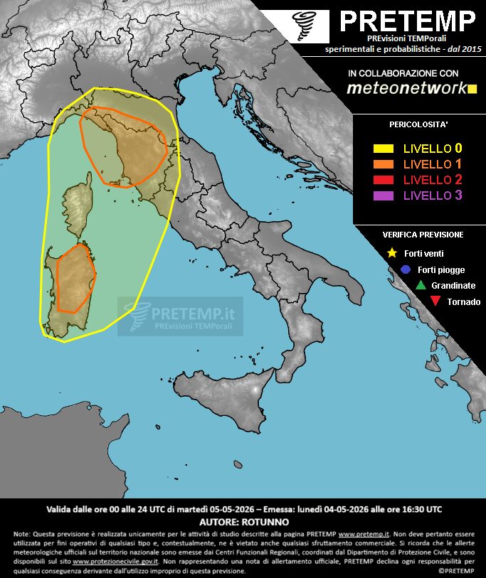 allerta meteo 5 maggio