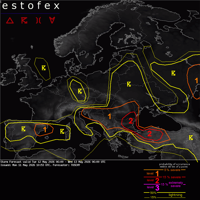 allerta meteo estofex 12 13 maggio