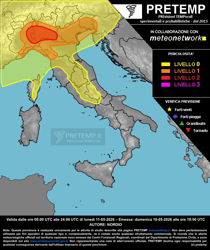 allerta meteo oggi 11 maggio