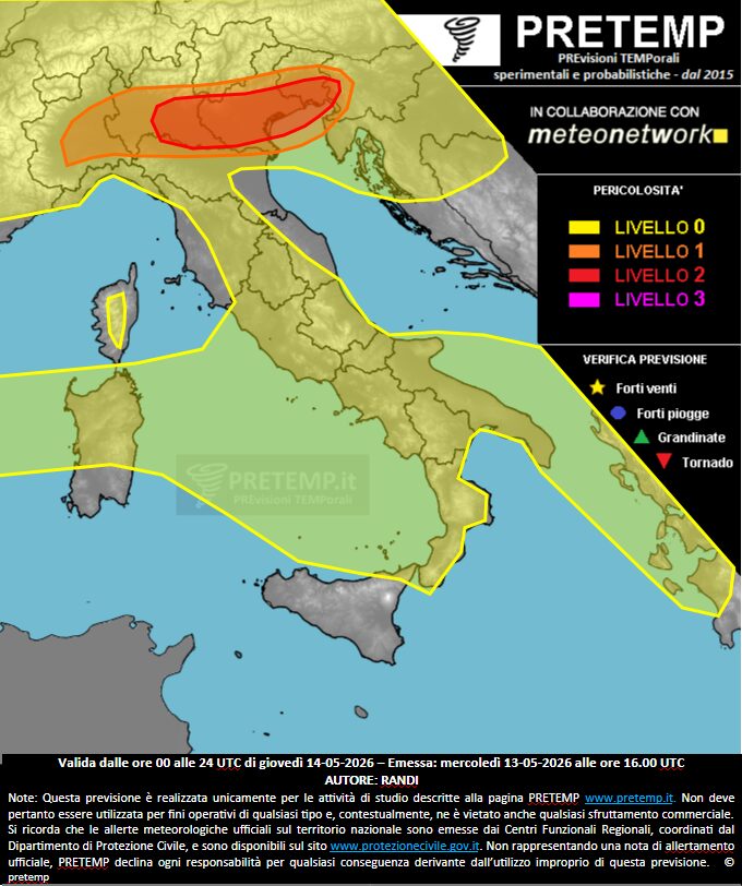 allerta meteo pretemp 14 maggio