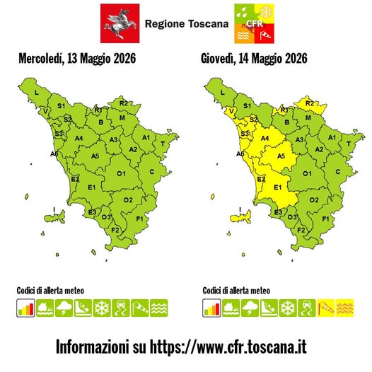 allerta meteo toscana 14 maggio