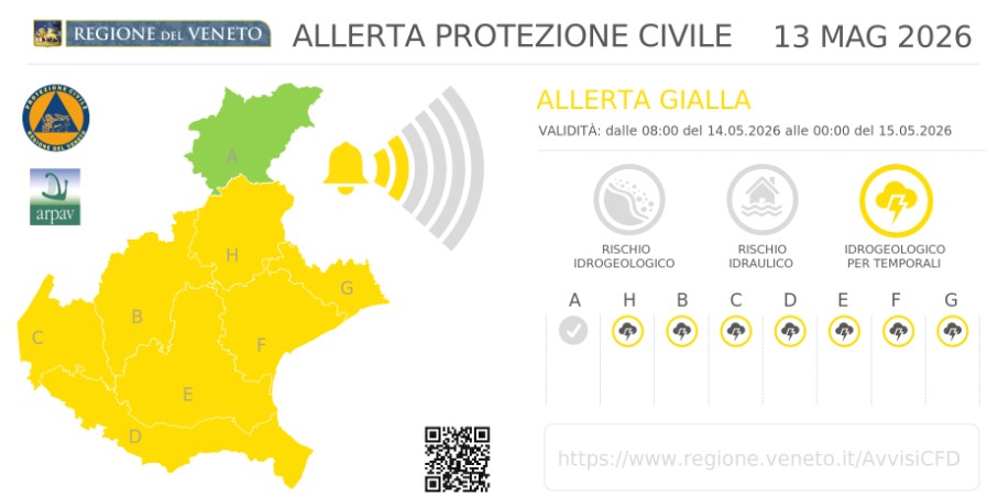 allerta meteo veneto 14 maggio