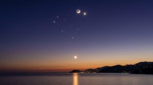 congiunzione luna giove venere gemelli