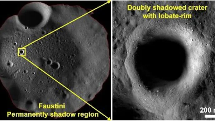 cratere luna ghiaccio