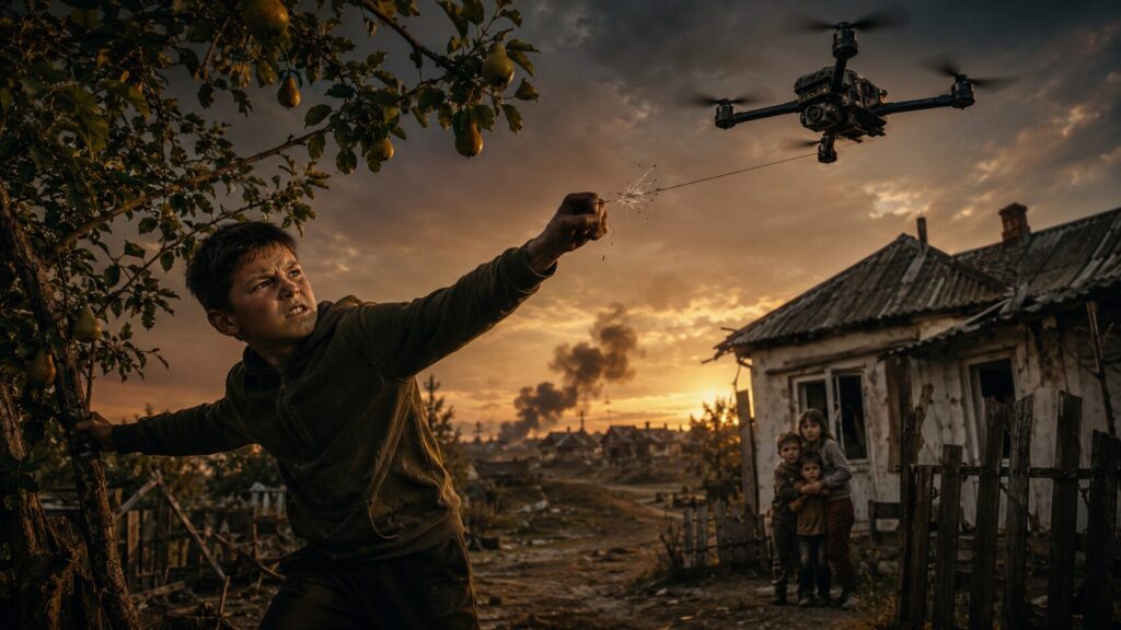 guerra ucraina bambino drone