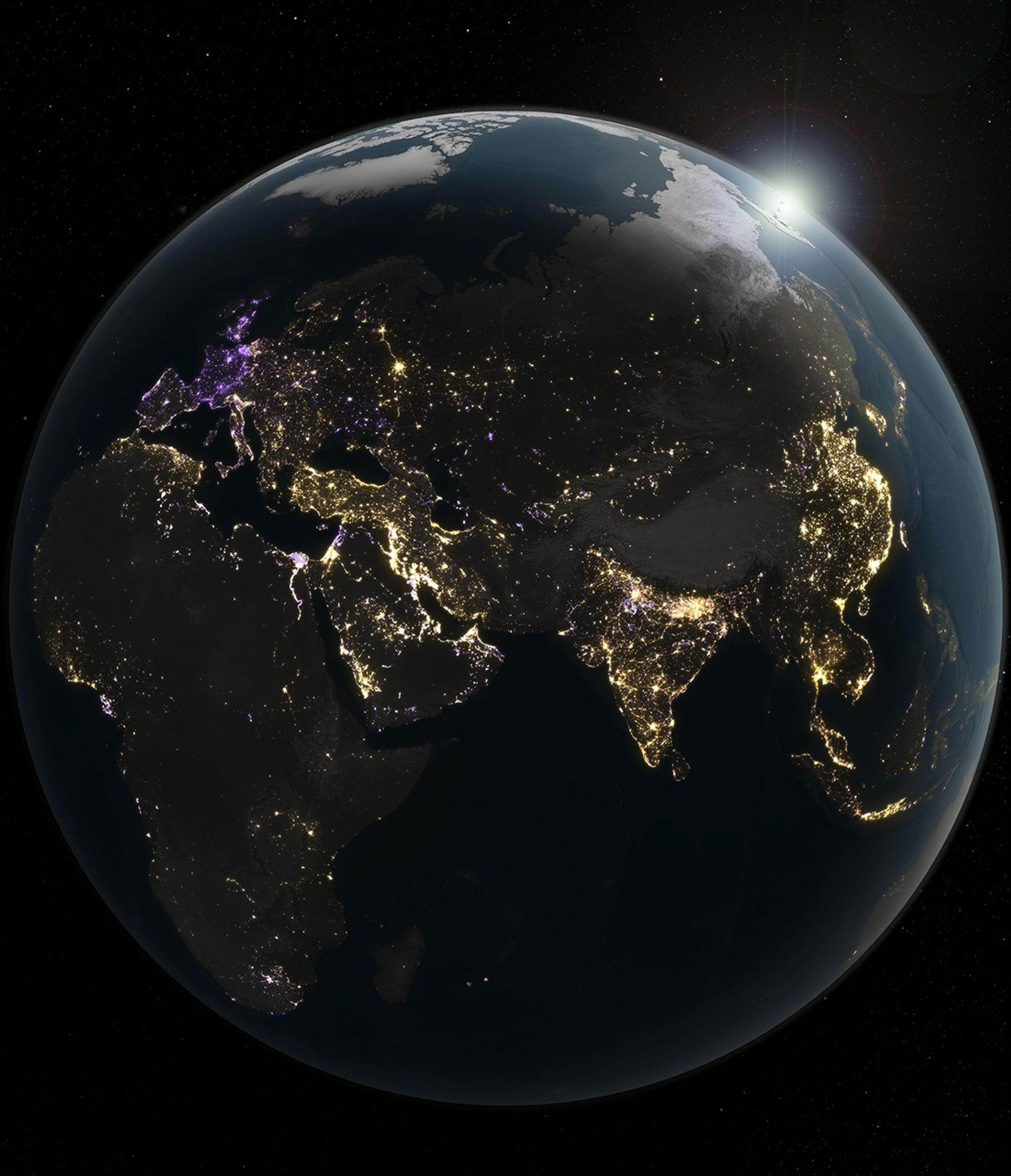 luci notturne emisfero orientale terra 2014-2022