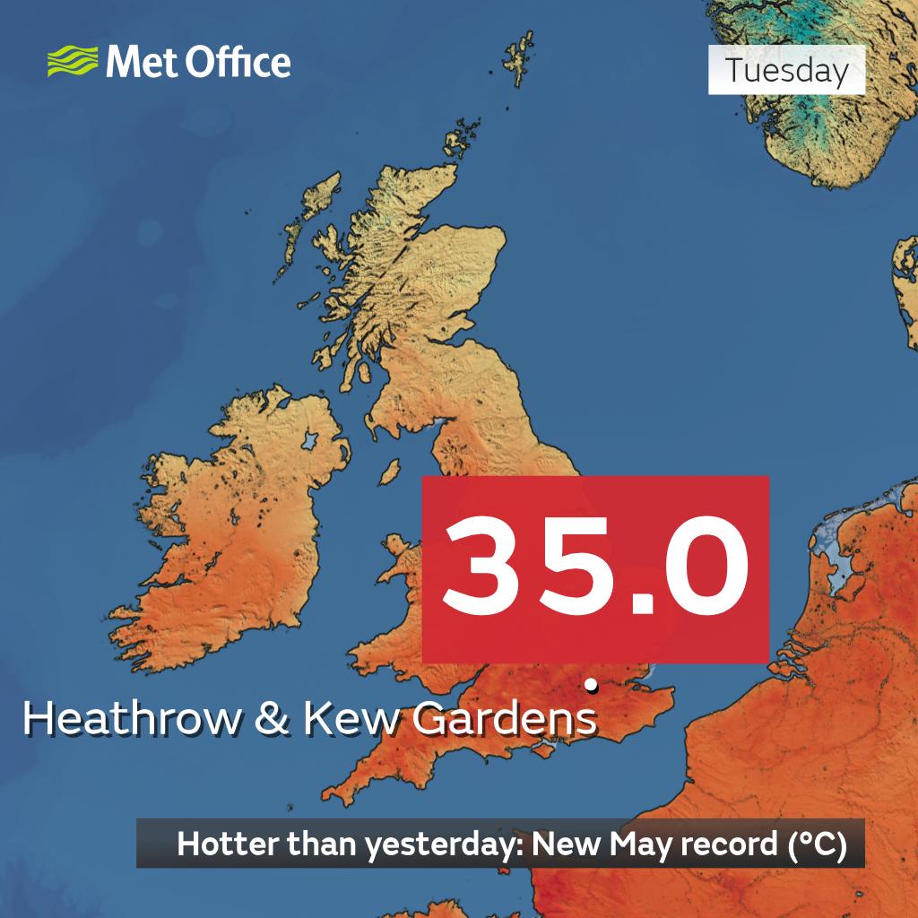record caldo maggio regno unito