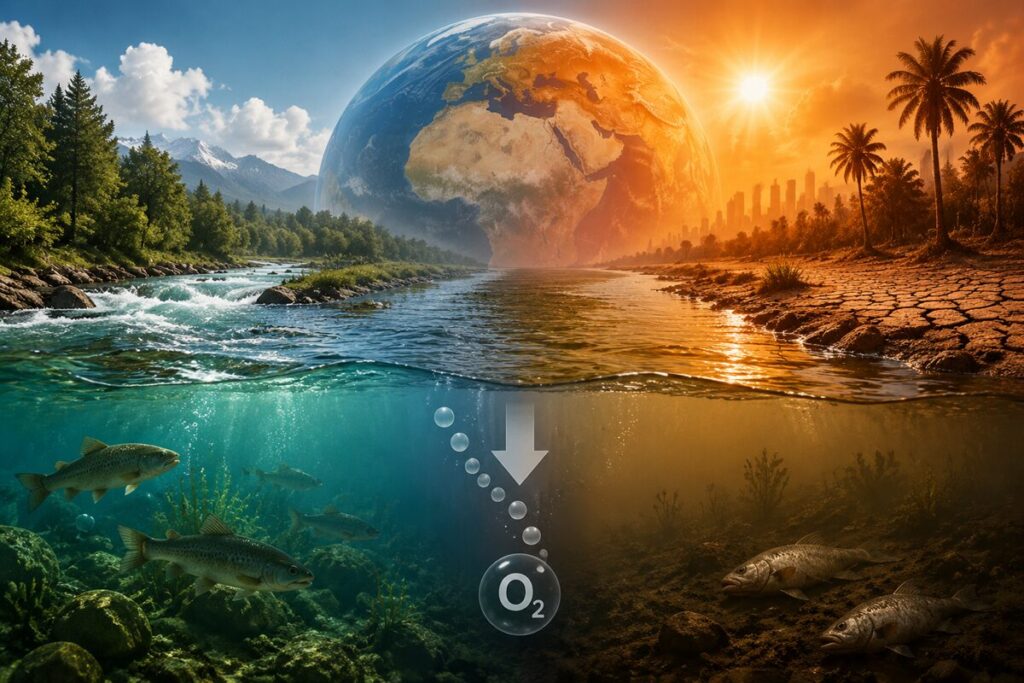 riscaldamento globale deossigenazione fiumi