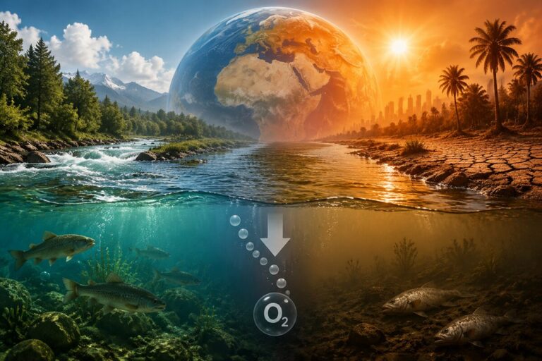 riscaldamento globale deossigenazione fiumi
