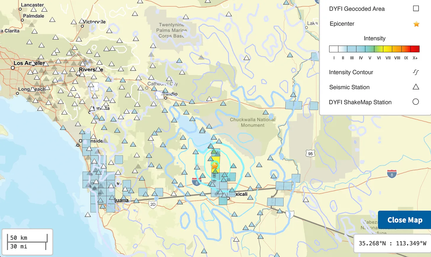terremoto Brawley california