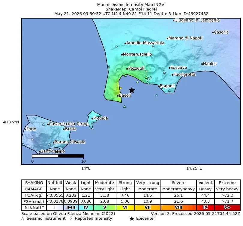 terremoto oggi campi flegrei