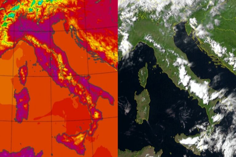Temperature massime e satellite 16 giugno